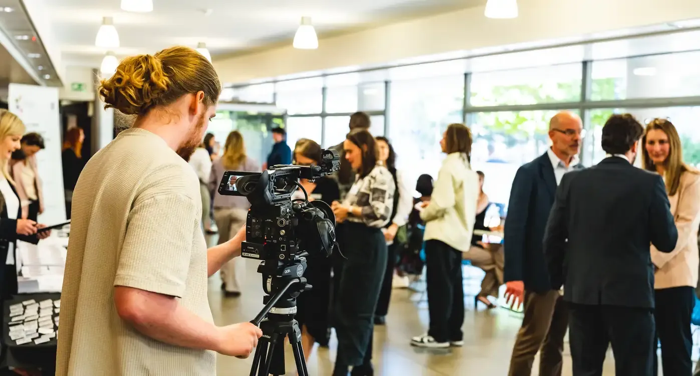 Gregory Blake filming at the UEA Scholarship Reception